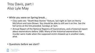 Connections Between Lyle May, Troy Davis, and Exoneration Stories