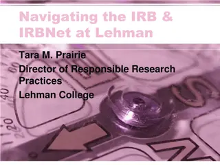 Understanding IRB and IRBNet Processes at Lehman College