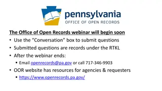 Overview of Pennsylvania Office of Open Records Webinar