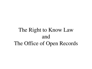 The Right to Know Law and Office of Open Records