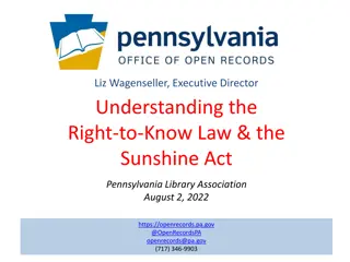 Understanding the Right-to-Know Law & the Sunshine Act