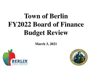 Town of Berlin FY2022 Board of Finance Budget Review