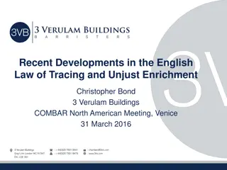 Recent Developments in English Law of Tracing & Unjust Enrichment