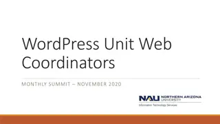 Insights from WordPress Unit Web Coordinators Monthly Summit November 2020