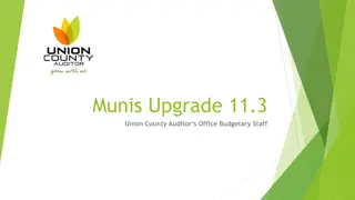 Munis Upgrade 11.3 - Auditor's Office Budgetary Staff Overview