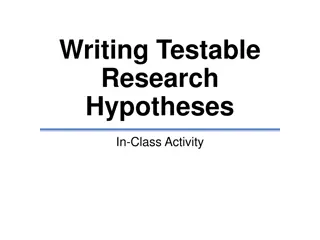 Crafting Research Hypotheses in Classroom Activity