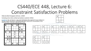 Constraint Satisfaction Problems and Search