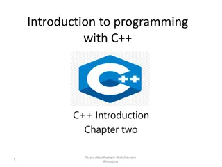 Introduction to Programming with C++ Variables