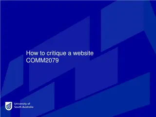 Website Critique: Evaluation Factors for Website Design