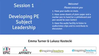 Developing PE Subject Leadership Course Overview