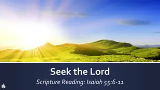 Seeking the Lord - Scripture Reflections and Encouragement