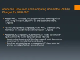 Academic Resources and Computing Committee (ARCC) 2020-2021 Charges and Grants Overview