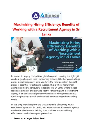 Maximizing Hiring Efficiency: Benefits Working a Recruitment Agency in Sri Lanka