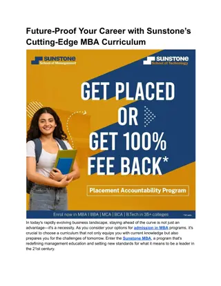 Sunstone MBA - Transform Your Career with Industry-Driven Management Programs