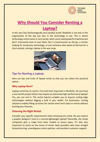 Why Should You Consider Renting a Laptop?