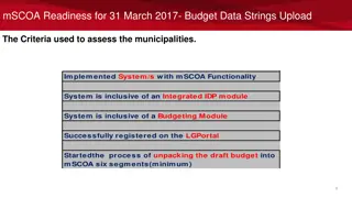 Municipalities mSCOA Readiness Assessment for Budget Data Upload