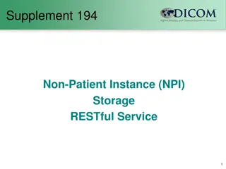 Non-Patient Instance (NPI) Storage RESTful Service Overview