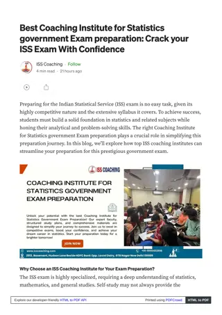 Best Coaching Institute for Statistics government Exam preparation- ISS Coaching