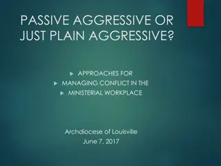 Managing Conflict in the Ministerial Workplace: Passive-Aggressive vs. Aggressive Approaches