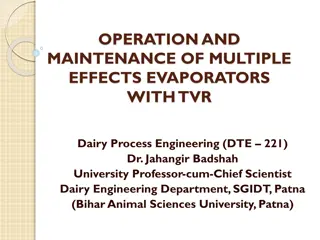 Operation and Maintenance of Multiple Effects Evaporators with TVR