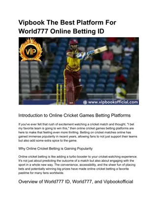 Vipbook The Best Platform For World777 Online Betting ID