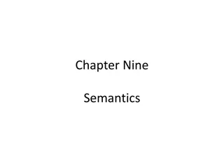 Semantics: Meaning of Words and Concepts