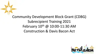 CDBG Subrecipient Training for Construction & Davis-Bacon Act Compliance