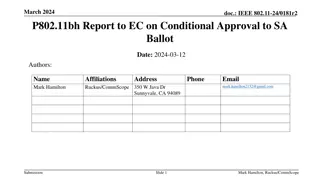 March 2024 IEEE 802.11bh Conditional Approval Report