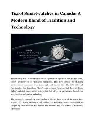 Tissot Smartwatches in Canada_ A Modern Blend of Tradition and Technology