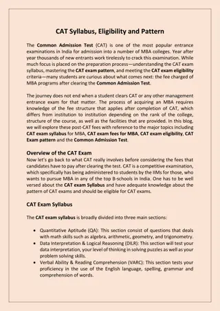 CAT syllabus, Eligibility and Pattern