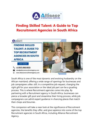 Finding Skilled Talent: A Guide to Top Recruitment Agencies in South Africa