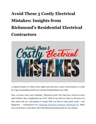 Avoid These 5 Costly Electrical Mistakes_ Insights from Richmond’s Residential Electrical Contractors