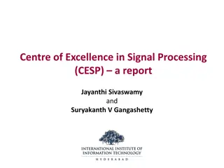 Centre of Excellence in Signal Processing Activities and Progress Report