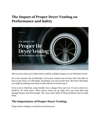 The Impact of Proper Dryer Venting on Performance and Safety