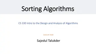 Overview of Sorting Algorithms and Quadratic Sorting - CS 330 Lecture Notes