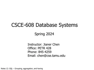 SQL Aggregation and Grouping in Database Systems