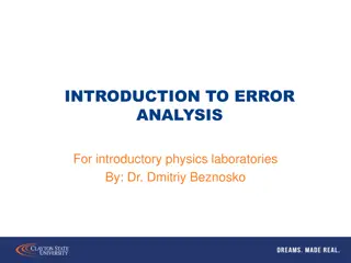 Error Analysis in Physics Laboratories