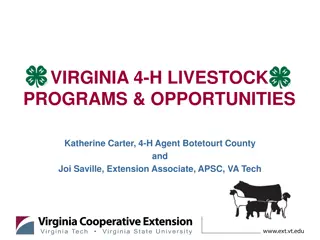 Virginia Livestock Programs and Opportunities for Youth