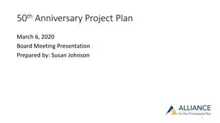 Alliance for the Chesapeake Bay 50th Anniversary Project Plan