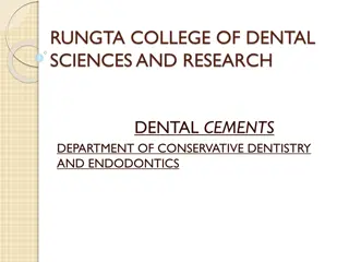 Dental Cements in Conservative Dentistry and Endodontics