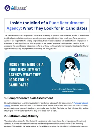 Inside the Mind of a Pune Recruitment Agency What They Look for in Candidates