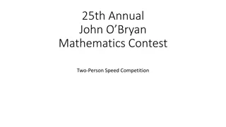 Mathematics Contest: Two-Person Speed Competition - 25th Annual John O. Bryan