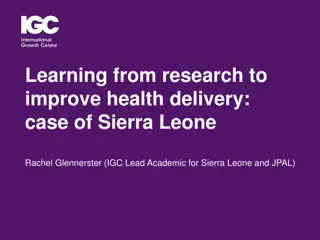 Learning from Research to Improve Health Delivery in Sierra Leone