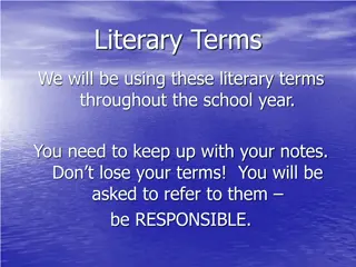 Literary Terms Guide for Academic Year