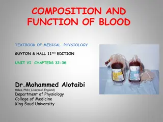 Blood Composition and Functions in Medical Physiology