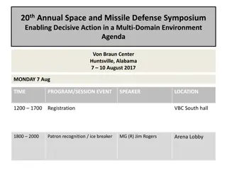 20th Annual Space and Missile Defense Symposium Agenda