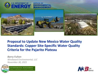 Proposal to Update New Mexico Water Quality Standards: Copper Site-Specific Water Quality Criteria for the Pajarito Plateau