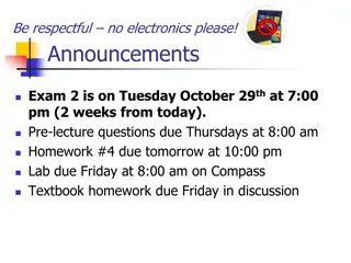 Chemistry Class Announcements and Demonstrations