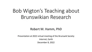 Bob Wigton's Contributions to Brunswikian Research and Teaching