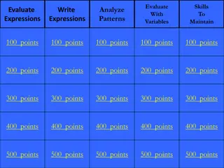 Expressions and Patterns Evaluation Practice